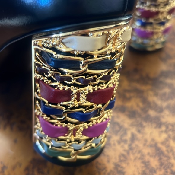 Chanel Mary Janes leather and metal heel with ribbon 39.5IT - Picture 7 of 12